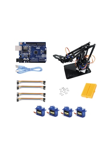 Robot Kollu 4WD Engelden Kaçan Çizgi Izleyen Bluetoothlu