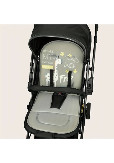 Primepickings Mavi Tek Parça Nefes Alabilir Bebek Arabası Koltuğu Yastığı Çok Renkli Zürafa Desenli