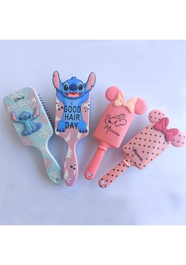 Disney Anime Figürleri Dikiş Hava Yastığı Masaj Tarak Anime Kawaii Çocuk Tarak Saç Fırçası Kuaförlük Aracı Çocuk Oyuncak Kız Hediye