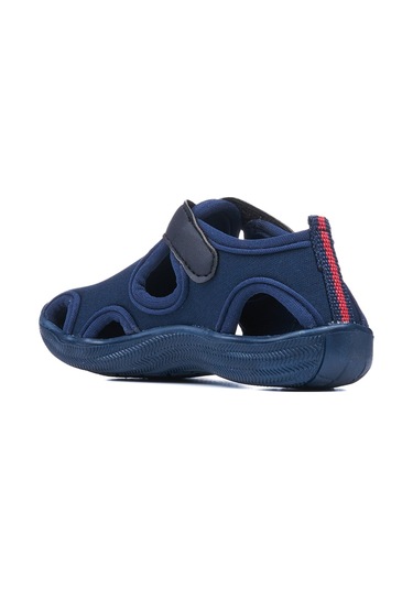 Günlük Unisex Çocuk Aqua Sandalet Esnek Kaymaz Taban Cırtlı Yazlık Deniz Kreş Ayakkabı 141 Lacivert
