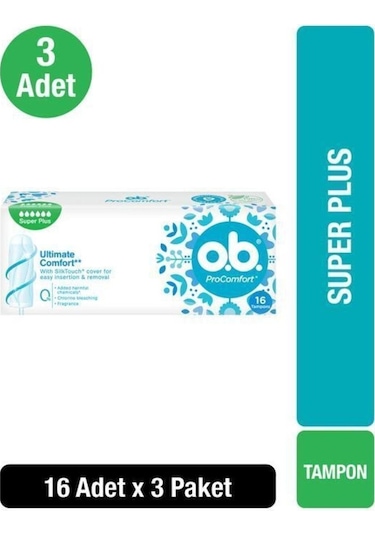 O.B Tampon Süper Plus Yeni 16'lı x3