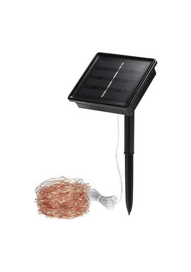 Novahub Güneş Enerjili 200 Işıklı Bakır Tel Işık Zinciri - 8 Modlu Sıcak Beyaz Dekorasyon Işık Sıcak Beyaz