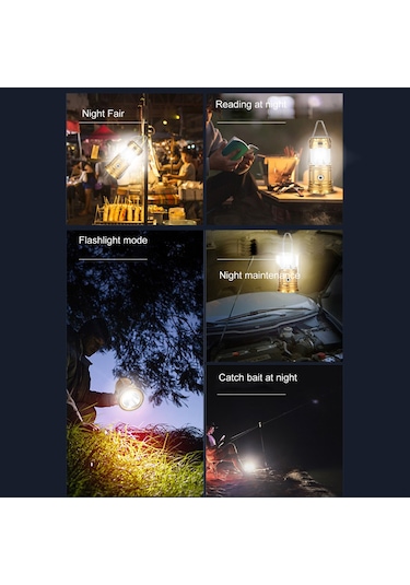 Jeehugo Siyah Güneş Enerjili Çadır Lambası, Elden Taşınabilir, Usb Doluş, Fener Modu, Cep Telefonu İçin Acil Şarj Portu Siyah