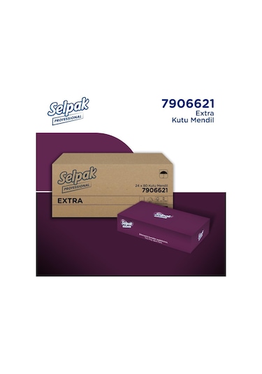 Selpak Professional Extra Kutu Mendil 21 X 18 Cm 80 Yaprak X 24 Adet