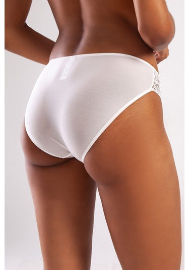 Golshan Goldy Mini Slip, Kadın Dantelli Ekru Külot Çok Renkli