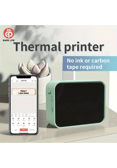 Willowhaven Marklife Kablosuz Termal Etiket Yazıcı - Beyaz Makine 1 Rulo Şerit