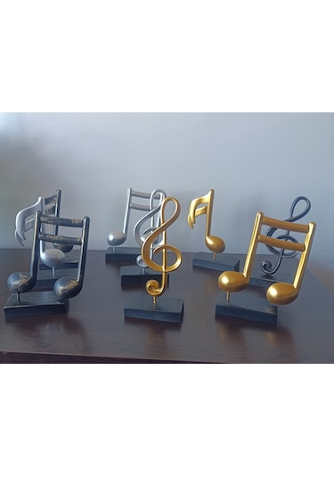 10cm-20cmlik Kırılmaz Polyester Beyaz Renk,nota Desenli Biblo