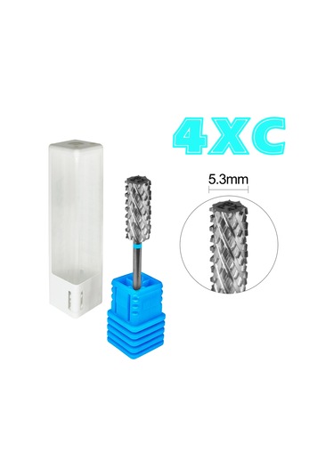 Gelak 4xc Büyük Namlu 6.6mm Ve 5.3mm Uçları Tırnak Matkap Uçları Kesici Jel Karbür Akrilik Kaldır Freze Tozu Sökücü Güçlü Açık Gri