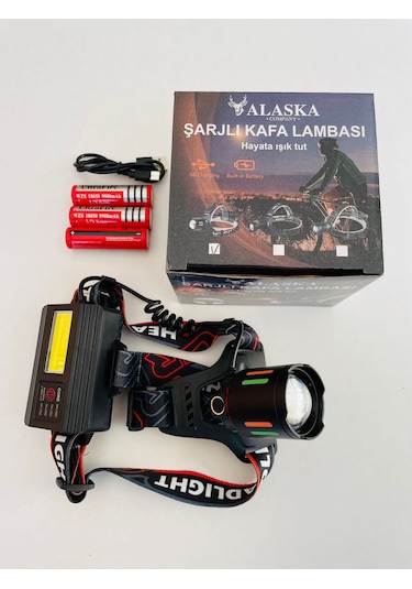 Alaska Company Çok Fonksiyonlu En Güçlü Kafa Feneri Siyah