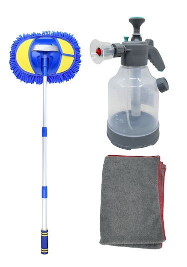 3 Lt Köpük Pompası, Mikrofiber Araba Yıkama Fırçası Ve Silme Bezi
