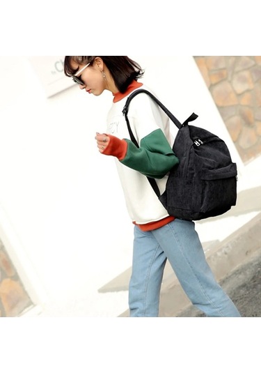 Zyzqstore Yeni Moda Kadın Kadife Sırt Çantası, Kolej Kullanımı, Çok Renkli Seçenekler Çok Renkli