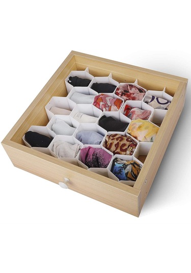 Homyl Petek Dolap Çorap İç Çamaşır Çekmece Bölücü Beyaz Beyaz