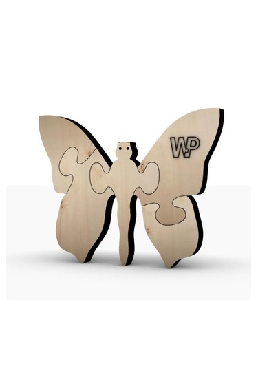 Masif Ahşap Puzzle Çocuklar İçin Boyanabilir Kelebek Boya Setli