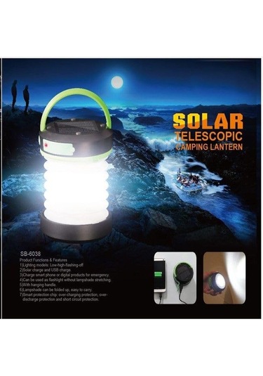 Solar Kamp Led Fener Ve Powerbank 800 Mah - Kırmızı Çok Renkli