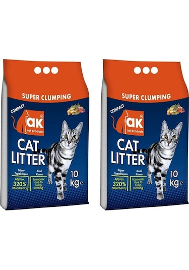 Akkum İnce Taneli Parfümlü Kedi Kumu 2 x 10 KG