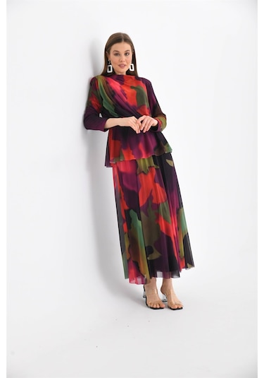 Ftz Women Kadın Likra Tül Takım Mor-mor Mor