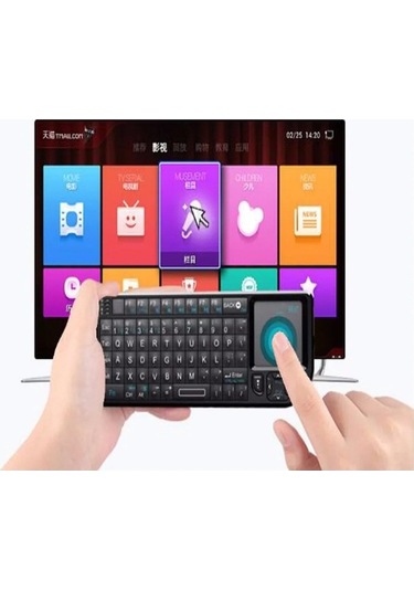 Dancemonkey Mini Kablosuz Klavye 2.4ghz Dokunmatik, Oyun & Ofis İçin Siyah