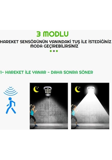 4 Adet Kamera Led Güneş Enerjili Hareket Sensörlü Solar Aydınlatm