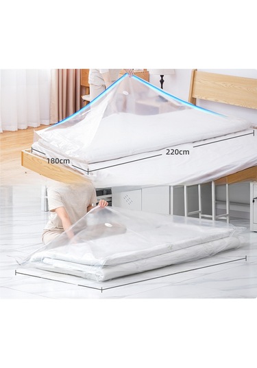 Qingmipy Büyük Boy Lastik Matras Vakumlu Depolama Çantası - Hacim Azaltıcı, Toz Koruyucu, Taşınabilir Ev Taşınma Ve Saklama Çantası 220x100cm