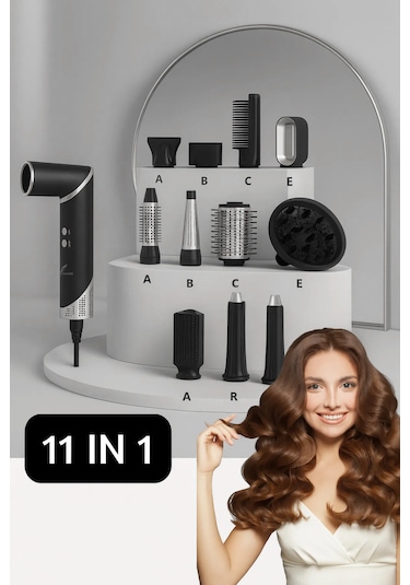 11 Başlık Multi Styler Hava Üflemeli Saç Şekillendirme Kurutma Ço