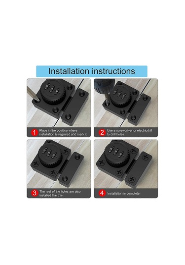 Dolap Kapı Mandalı Anahtarsız Kombinasyon Kilidi Dolap Mekanik 3 Haneli Şifreli Dolap Kilidi Seti