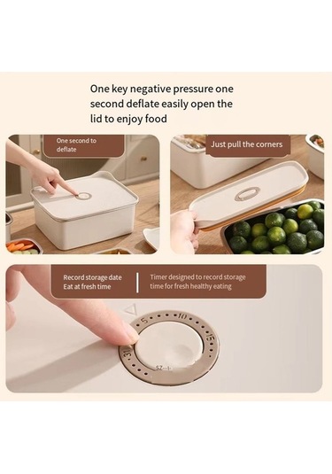 Ulzyvf Gıda Kutusu - Hava Geçirmez Saklama Kabı 3200ml Krem-beyaz Krem - Beyaz