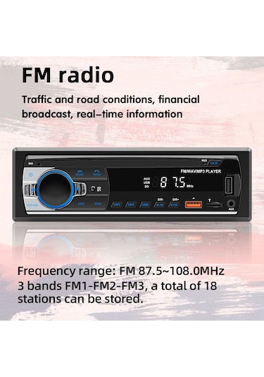 Samdoo Araç İçi Bluetooth Mp3 Çalar - Yüksek Kaliteli Ses, Fm Radyo Ve Kolay Kurulum Jsd-530l