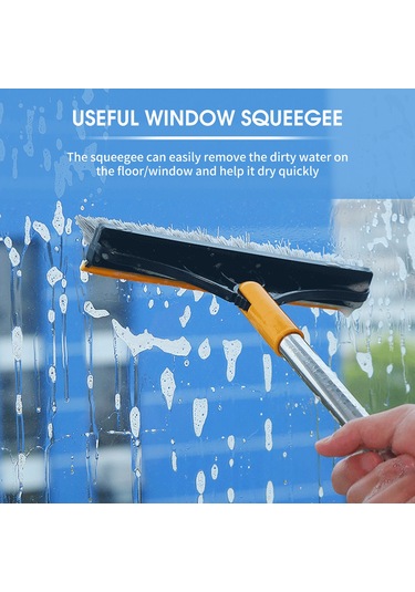 Moveevo "120 Derece Dönebilen Köşe Temizleme Fırçası Ve Pencere Kazıyıcı - Çok Amaçlı Ev Temizlik Aleti" Haki