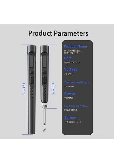 Pazly 90w Taşınabilir Lehim Makinesi - Akıllı Sıcaklık Kontrolü 150-450 C , Ergonomik Tasarım