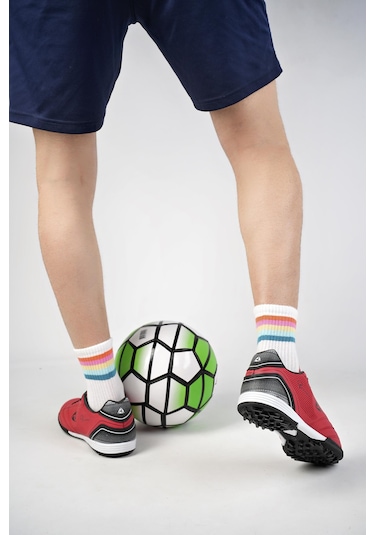 Muggo Peter Unisex Halı Saha Çim Saha Futbol Ayakkabısı Kırmızı