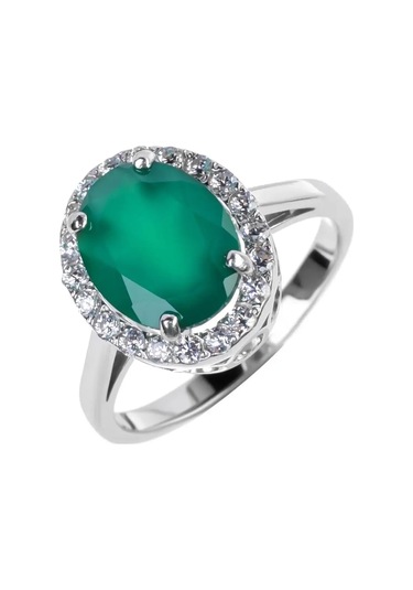 Lair Doğal Akik Taşlı Gümüş Yüzük 70073685 Yeşil