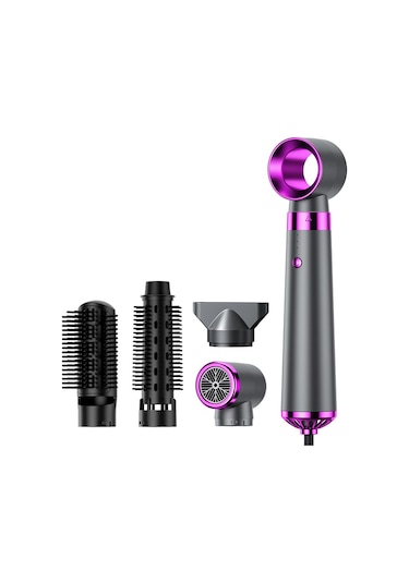 5 İn 1 Otomatik Bukle Yapma Düzleştirici Ve Kurutucu Saç Şekillendirme Makinesi Gri