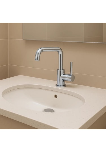 Sardıcı Musluğu Çift Su Girişli Lavabo Bataryası Pirinç Krom