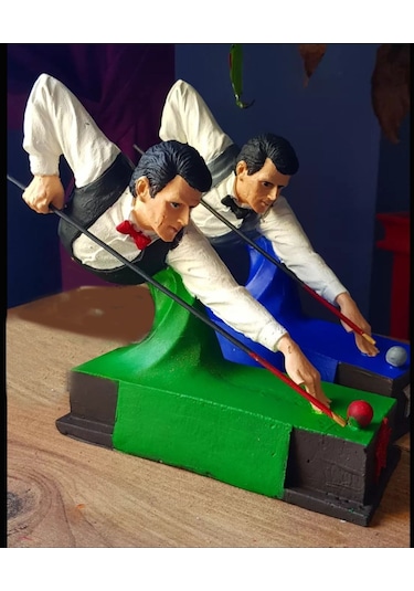 Bilardo Oynayan Adam Biblo - Dekoratif Obje