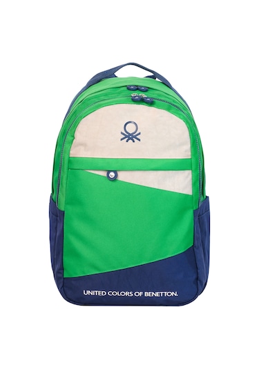 United Colors Of Benetton. Color Blocking Erkek Çocuk Okul Çantası Lacivert - Yeşil