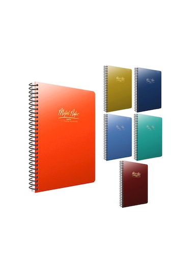 Gıpta Metal Notes Plastik Kapak Spiralli Not Defteri A6 80 Yaprak Kareli 5543 Çok Renkli