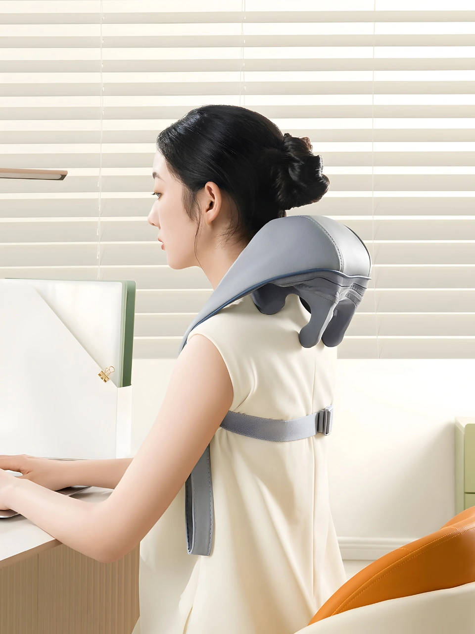 Auhma Amg31 Titreşimli Omuz Ve Boyun Masaj Aleti Isıtmalı 5d Masaj Başlığı Sessiz Güçlü Motor Gri