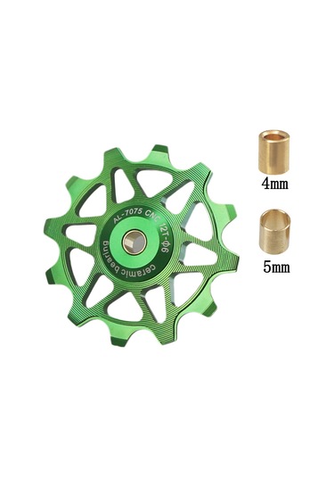 Teltree Bisiklet Metal Vites Değiştirici Rehberi - Seramik 12t Rulmanlı, Dağ Ve Yol Bisikletleri İçin Pürüzsüz Vites Geçişi Yeşil Yeşil