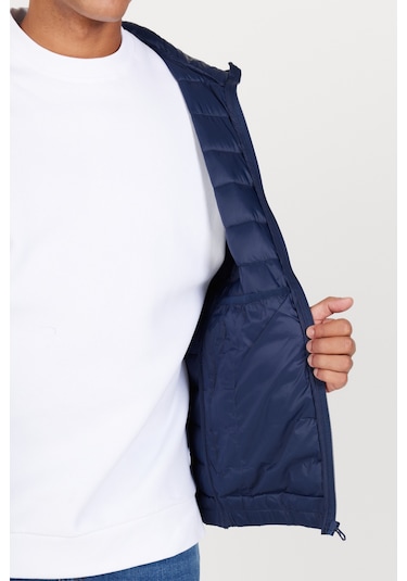 Erkek Lacı Standart Fit Normal Kesim Kapüşonlu Mont Lacı