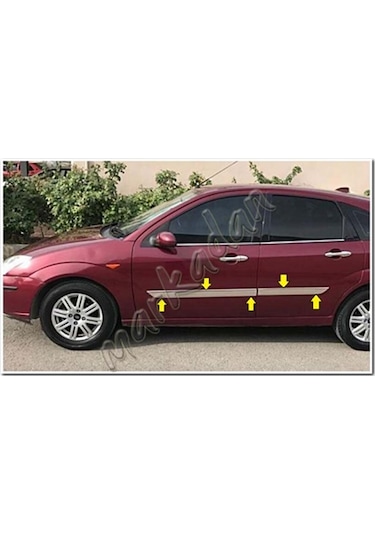Woc Chrome Ford Focus Krom Yan Kapı Çıtası 1998-2005 4 Parça Paslanmaz Çelik