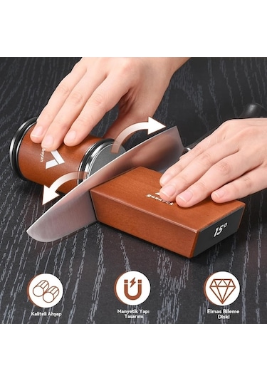 Maoyaya Rulo Profesyonel Bıçak Bileme Aleti - 15/20 Manyetik Açı, Elmas Taşlama Diski, Endüstriyel