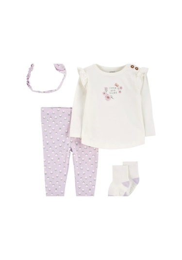 Carter's Kız Bebek Alt Üst Set 4'lü Paket 1r083110 Renkli Çok Renkli