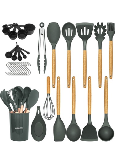 Valletta Mikla Isıya Dayanıklı 33 Parça Silikon Spatula Seti Gri