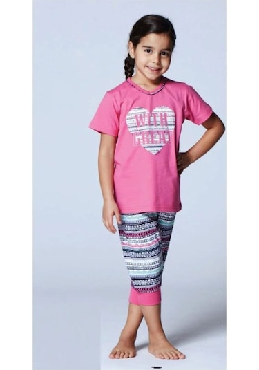 Roly Poly Genç Kız Çocuk Kısa Kol Kapri Takım (6869) (7-15 Yaş)