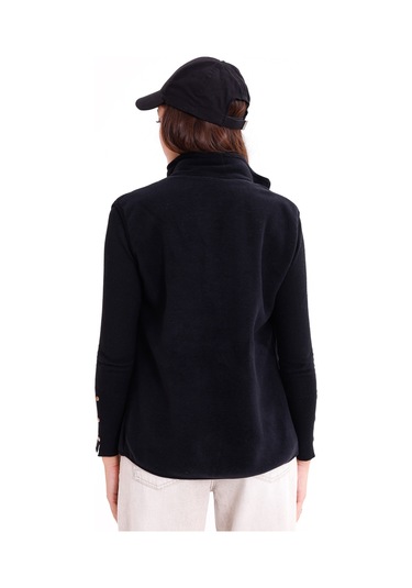 Monox Kadın Slim Fit Tam Fermuarlı Polar Yelek Siyah
