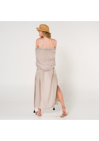 Eli Kadın Pul Baskılı Kimono-Taş-Standart Taş