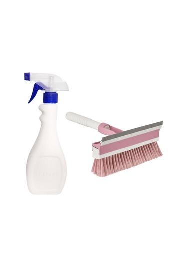 Tigerli Sıvı Püskürtücü Ve Fırçalı Camsil Seti, Spreyli Temizlik Şişesi 1000ml + Oto Camsil 21cm