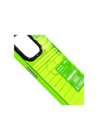 İphone 15 Pro Max Uyumlu Kılıf Şeffaf Renkli Tasarım Youngkit Fluorite Serisi Kapak Yeşil