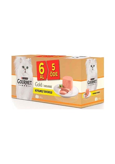 Gourmet Gold 6 Al 5 Öde Kıyılmış Tavuk Etli Kedi Konservesi