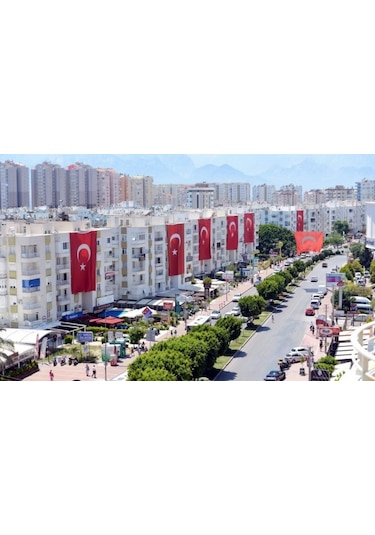 4X6 Metre En Alpaka Aplike Kumaş Türk Bayrağı